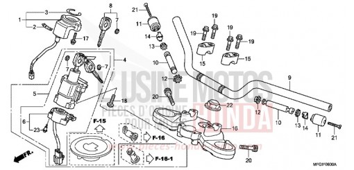 TUYAU DE GUIDON/PONT SUPERIEUR CB600FAC de 2012